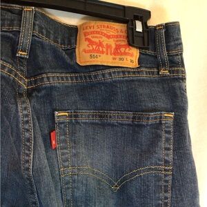 Levi 514 Jeans Mens 30x30 Straight Fit Dark Wash Denim Blue VGUC